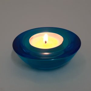 Blue Glass Tealight Candle Holder